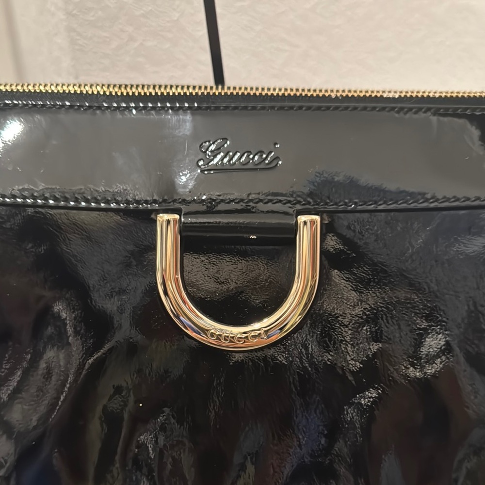 Gucci Black Patent Leather Tote Bag - Picture 2 of 10